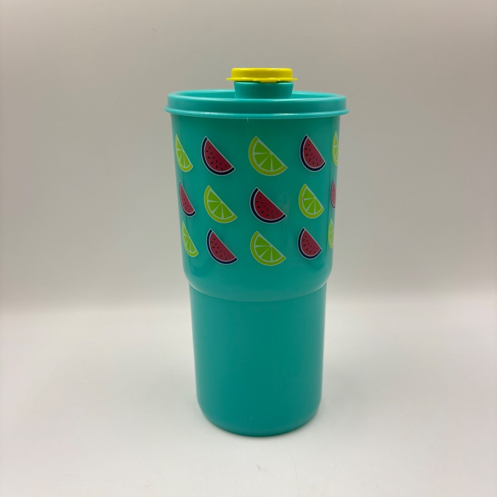 Tupperware Thirstquake Tumbler 30oz Teal Watermelon Lime New Like‎ New 875ml Cup